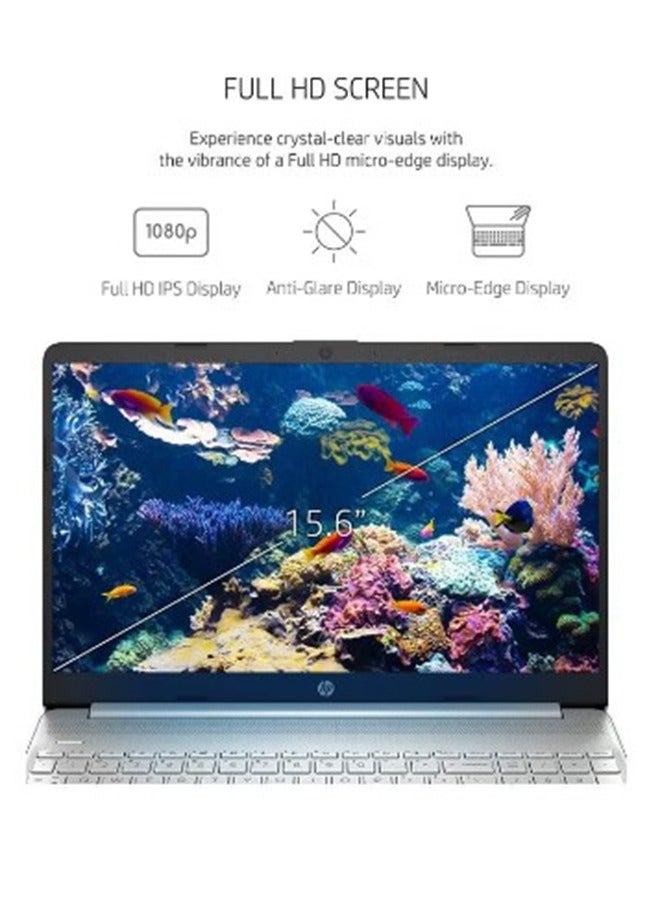 HP - 15 DY 2795WM 11Th Generation Core i5-1135G7 8Gb Ram 256Gb Ssd Intel Iris X Graphics 15.6" FHD LED Display Win 11 English Silver - Image 1