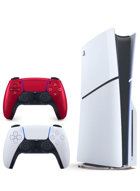 PlayStation 5 Slim Disc Console With Extra Wireless Controller - Volcanic Red