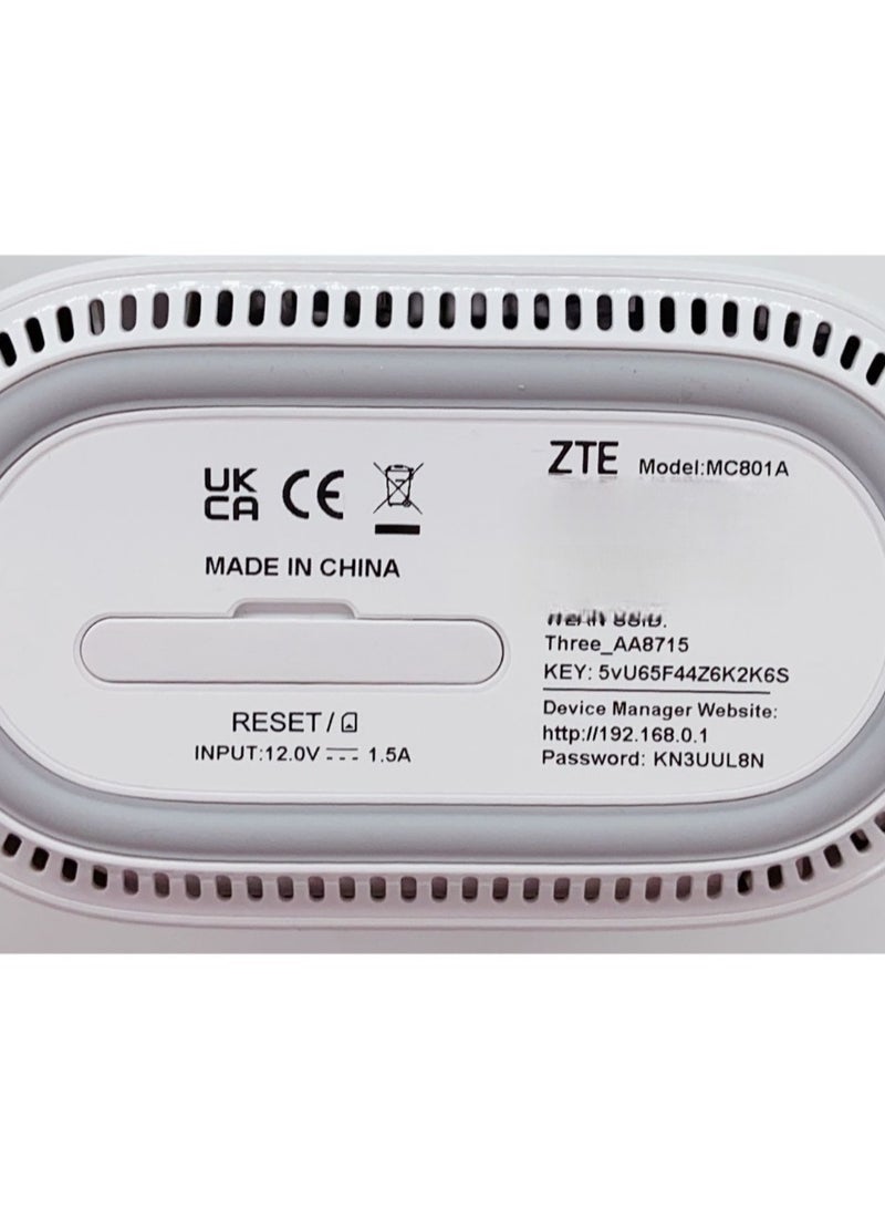 ZTE 5G INDOOR CPE PRODUCT MC801A SUPORT ALL SIM (MOBILY-ZAIN-STC) White  - Image 3