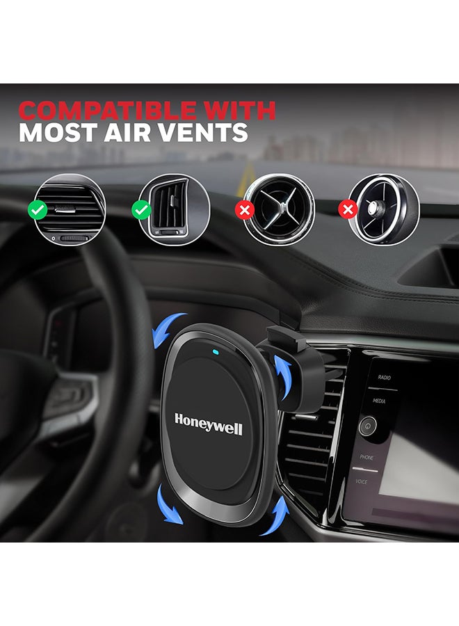 Honeywell - Zest Magsafe Phone Mount Car Charger Upto 15W Output With Ultrafast Charging For Iphone 12 And Above Including The Iphone 16 Series Iphone 16 Pro And Iphone 16 Plus Type C Input Black Black - Image 1