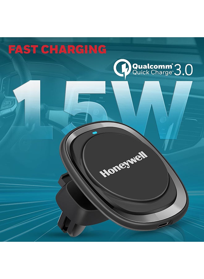 Honeywell - Zest Magsafe Phone Mount Car Charger Upto 15W Output With Ultrafast Charging For Iphone 12 And Above Including The Iphone 16 Series Iphone 16 Pro And Iphone 16 Plus Type C Input Black Black - Image 1