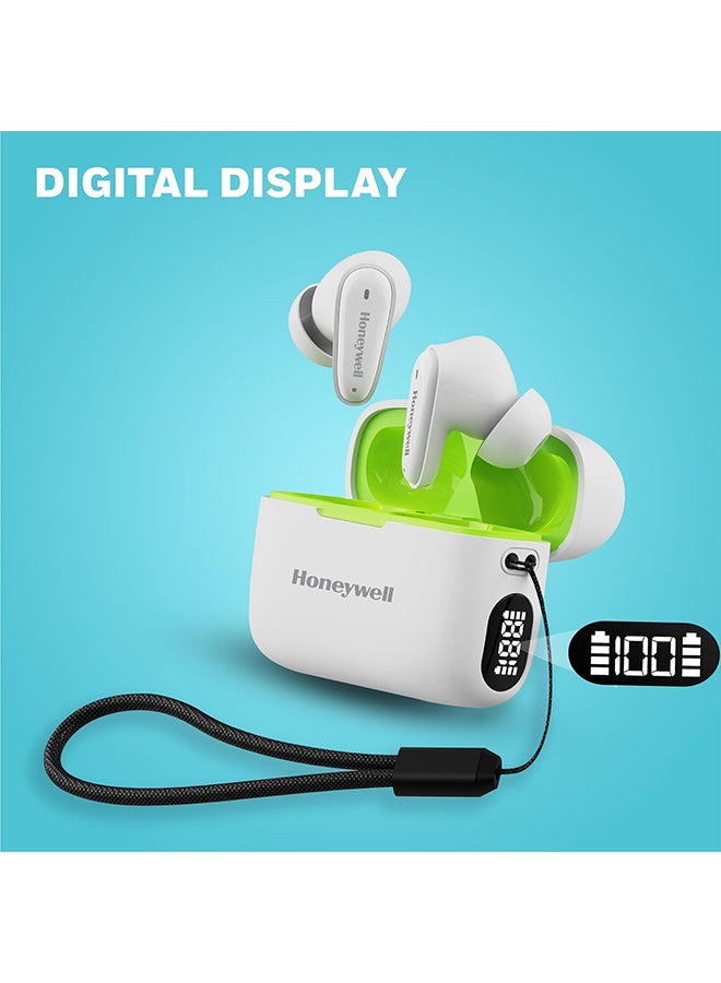 هوني ويل Moxie V1100، سماعات أذن TWS لاسلكية داخل الأذن مع حافظة عرض البطارية الرقمية، بلوتوث V5.3، 31 ساعة من وقت التشغيل، 13 مم * 2 برامج تشغيل، شحن سريع، ضمان المصنع لمدة عامين - Image 3