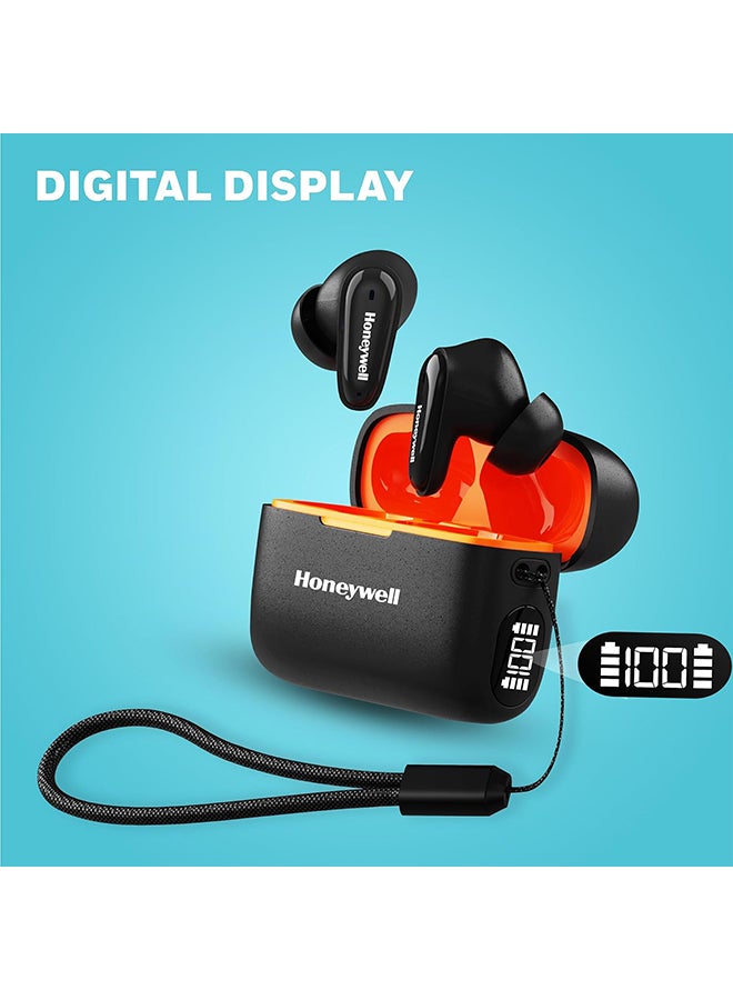 هوني ويل Moxie V1100، سماعات أذن TWS لاسلكية داخل الأذن مع حافظة عرض البطارية الرقمية، بلوتوث V5.3، 31 ساعة من وقت التشغيل، 13 مم * 2 برامج تشغيل، شحن سريع، ضمان المصنع لمدة عامين - Image 3