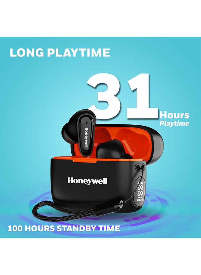 هوني ويل Moxie V1100، سماعات أذن TWS لاسلكية داخل الأذن مع حافظة عرض البطارية الرقمية، بلوتوث V5.3، 31 ساعة من وقت التشغيل، 13 مم * 2 برامج تشغيل، شحن سريع، ضمان المصنع لمدة عامين - Image 2