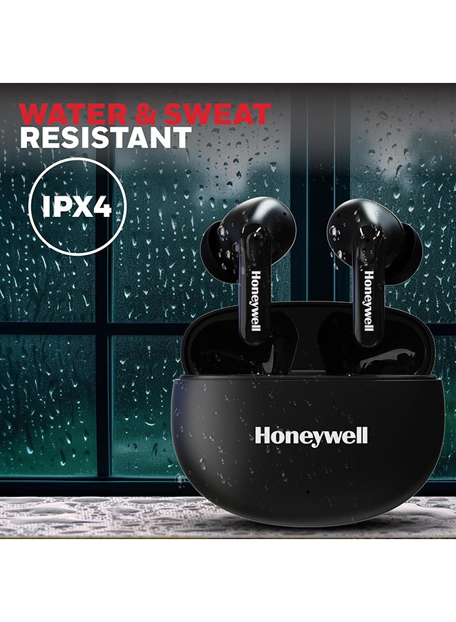 Honeywell Suono P2100 Bluetooth TWS Earbuds with 50H of Playtime, ENC Mode, 4xMics, Type C Fast Charging, Low Latency Mode for Gaming, Bluetooth V5.3, 13mm*2 Drivers, Voice Assistant,2 Years Warranty Black  - Image 3
