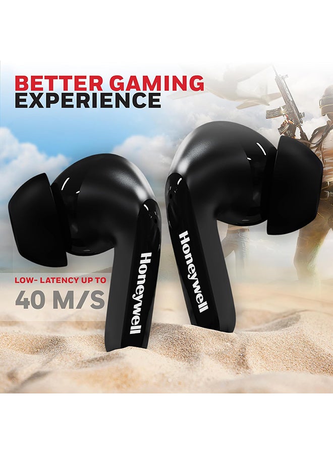 Honeywell Suono P2100 Bluetooth TWS Earbuds with 50H of Playtime, ENC Mode, 4xMics, Type C Fast Charging, Low Latency Mode for Gaming, Bluetooth V5.3, 13mm*2 Drivers, Voice Assistant,2 Years Warranty Black  - Image 5