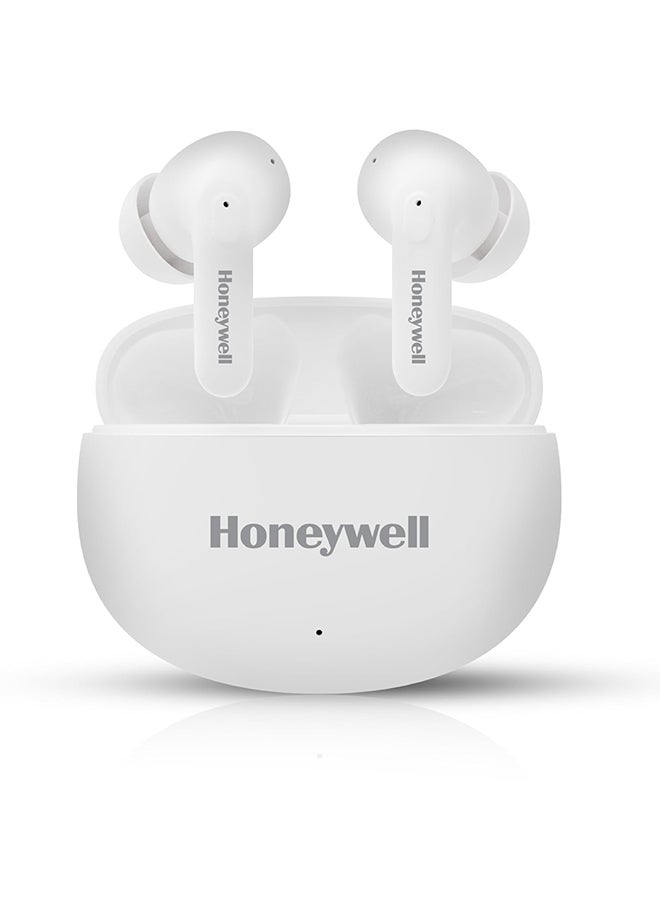 Honeywell - Suono P2100 Bluetooth TWS Earbuds with 50H of Playtime, ENC Mode, 4xMics, Type C Fast Charging, Low Latency Mode for Gaming, Bluetooth V5.3, 13mm*2 Drivers, Voice Assistant,2 Years Warranty White - Image 1