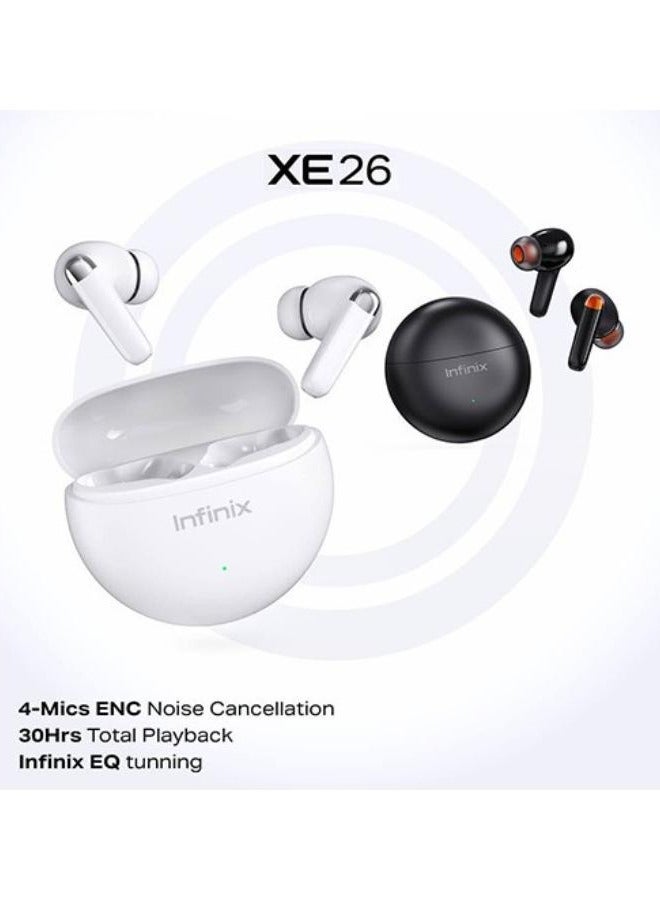 Infinix - NEO XE26 True Wireless Headsets Bluetooth 5.3 Earbuds Black - Image 1