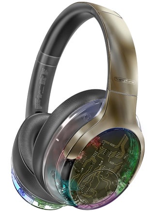 Wireless Headphones, Hi-Fidelity Transparent ANC Bluetooth v5.3 Headset with RGB Lights, Mic, Foldable Design, 40H Playtime, 600mAh Battery, and 3.5mm Jack Grey - pnsku/N70051901V/45/_/1709568096/02d4e0ab-2ed5-4981-bc85-b6c49f779ba8