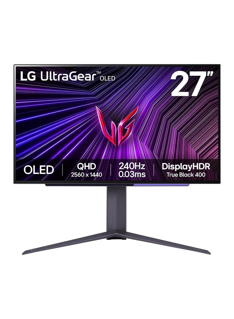 LG 27 Inch UltraGear OLED QHD Gaming Monitor  240Hz, 0.03ms,  AMD FreeSync Premium Pro, Dynamic Action Sync, Black Stabilizer,  Position Adjustments (Height, Pivot, Swivel, Tilt) Black  - Image 1