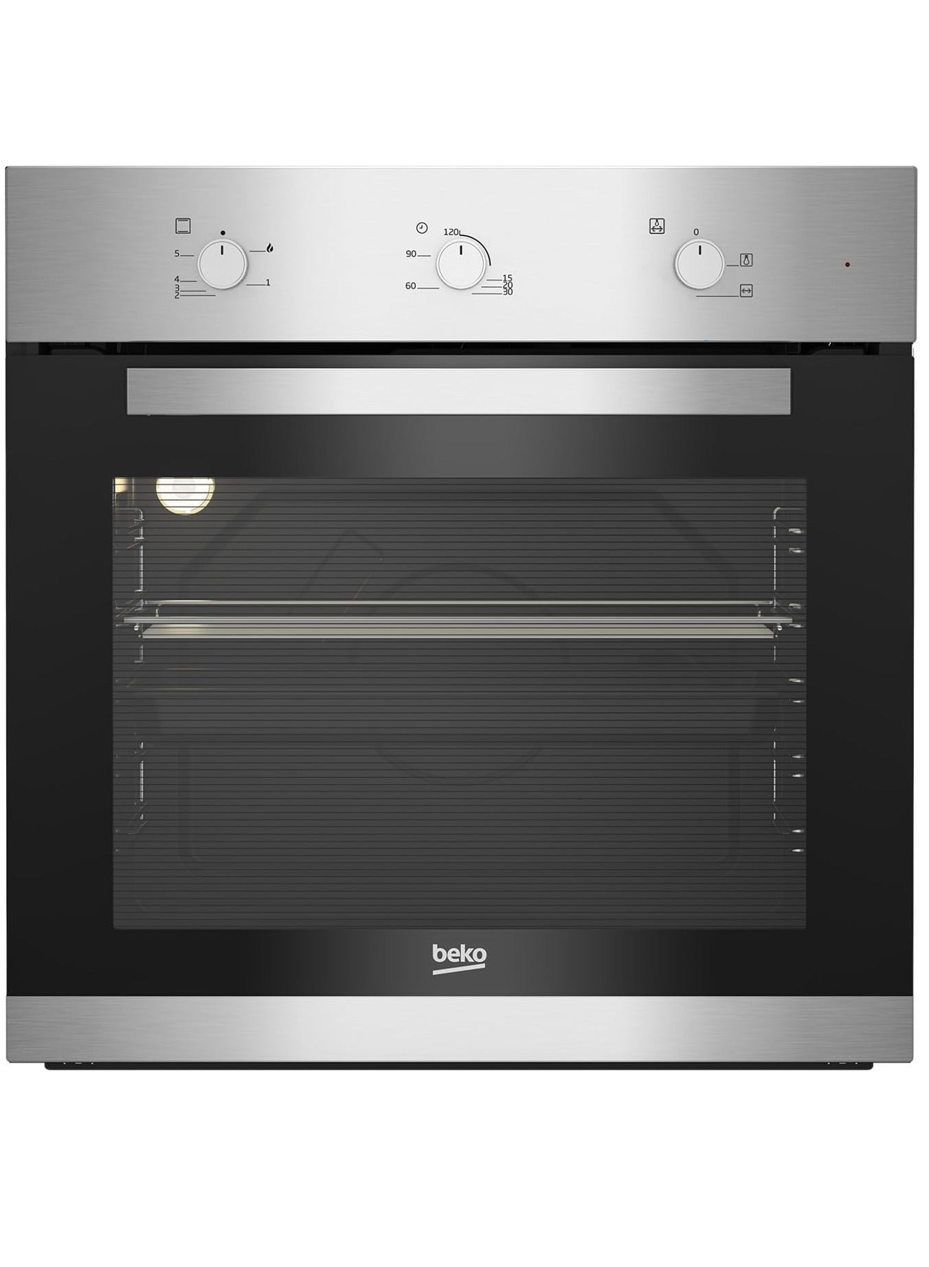 Beko Built-in Gas Oven - 60 cm - Electric Grill - Fan Assisted Cooking - Cooling Fan - BIH12100XC 7779420252 Black - Silver