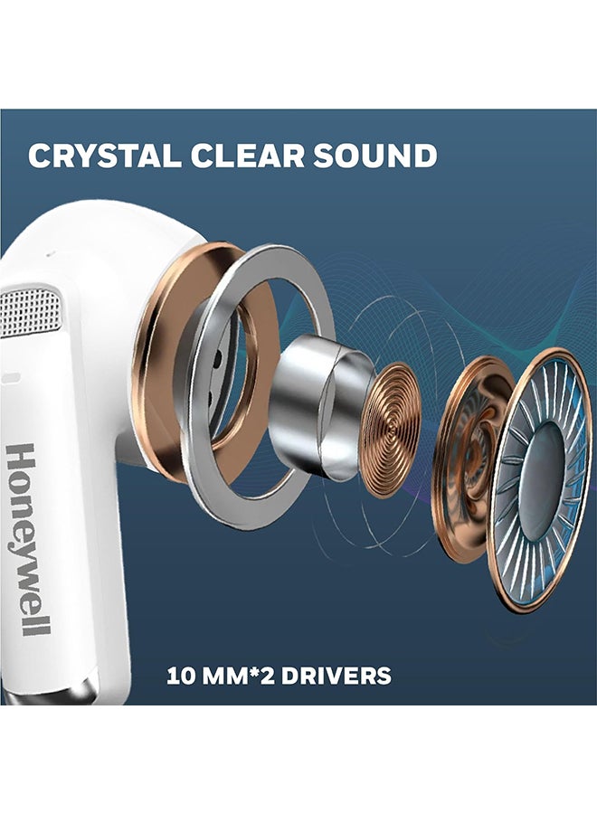 هوني ويل Trueno U5100، سماعات أذن لاسلكية HYBRID ANC TWS، مع 33 ديسيبل ANC، وضع الكمون المنخفض، 6 ميكروفونات، بلوتوث V5.2، 62 ساعة من وقت التشغيل، ضمان الشركة المصنعة لمدة عامين - Image 5