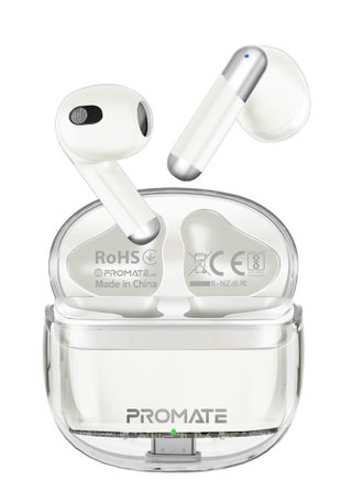 Earbuds, In-Ear True Wireless Bluetooth v5.3 Earphones with Transparent Case, 26-hour Playback Time, Intelligent Touch Controls and 350mAh Battery Capacity for iPhone, Galaxy, TransPods White - pnsku/N70051969V/45/_/1709616655/2a0b36d8-5c51-4bf7-919c-543da2b45280