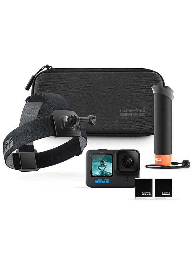 جو برو - HERO12 Black + حزمة الملحقات، تتضمن معالجًا + حزام رأس 2.0 + بطارية إندورو + حقيبة حمل - Image 1