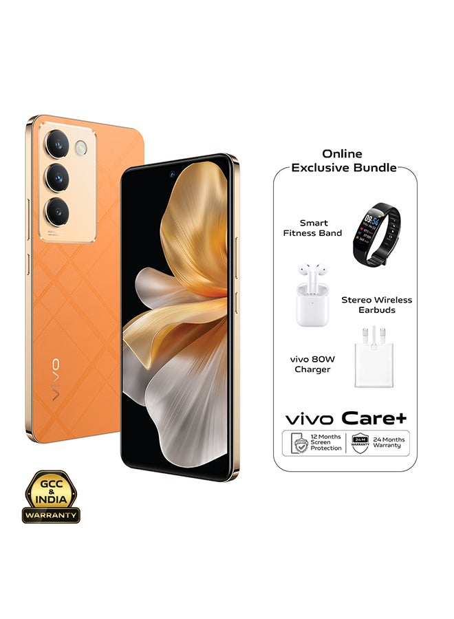 vivo - V30 Lite 5G Dual Sim Leather Orange 12Gb+12Gb Ram 256Gb With Exclusive Gifts Earbuds, Smart Fitness Band, 80W Charger And 24 Months Warranty + 1 Year Screen Replacement - Middle East Version - Image 1