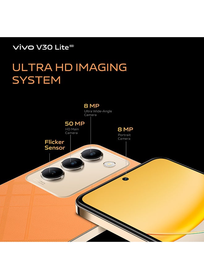 vivo - V30 Lite 5G Dual Sim Leather Orange 12Gb+12Gb Ram 256Gb With Exclusive Gifts Earbuds, Smart Fitness Band, 80W Charger And 24 Months Warranty + 1 Year Screen Replacement - Middle East Version - Image 1