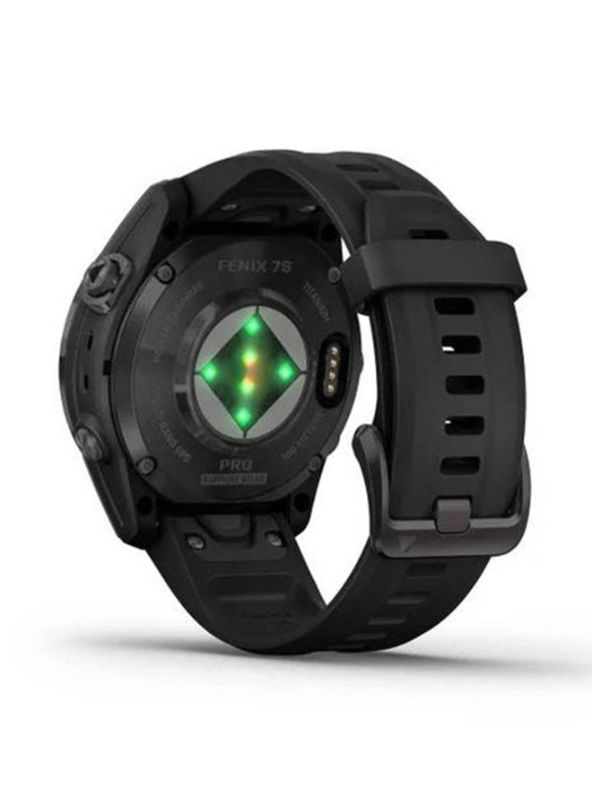 GARMIN Fenix 7S Pro - 42MM - Sapphire Solar Edition - Up To 14 Days Battery Life - 1.2"inch Sunlight-Visible  Display, Scratch Resistant, Power Sapphire™, Heart Rate Monitor, All Day Stress Monitor, Power Sapphire Solar Charging Lens, Advanced GPS Features, iOS and Android Compatible Carbon Gray DLC Titanium with Black Band  - Image 3