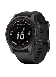 GARMIN Fenix 7S Pro - 42MM - Sapphire Solar Edition - Up To 14 Days Battery Life - 1.2"inch Sunlight-Visible  Display, Scratch Resistant, Power Sapphire™, Heart Rate Monitor, All Day Stress Monitor, Power Sapphire Solar Charging Lens, Advanced GPS Features, iOS and Android Compatible Carbon Gray DLC Titanium with Black Band  - Image 1