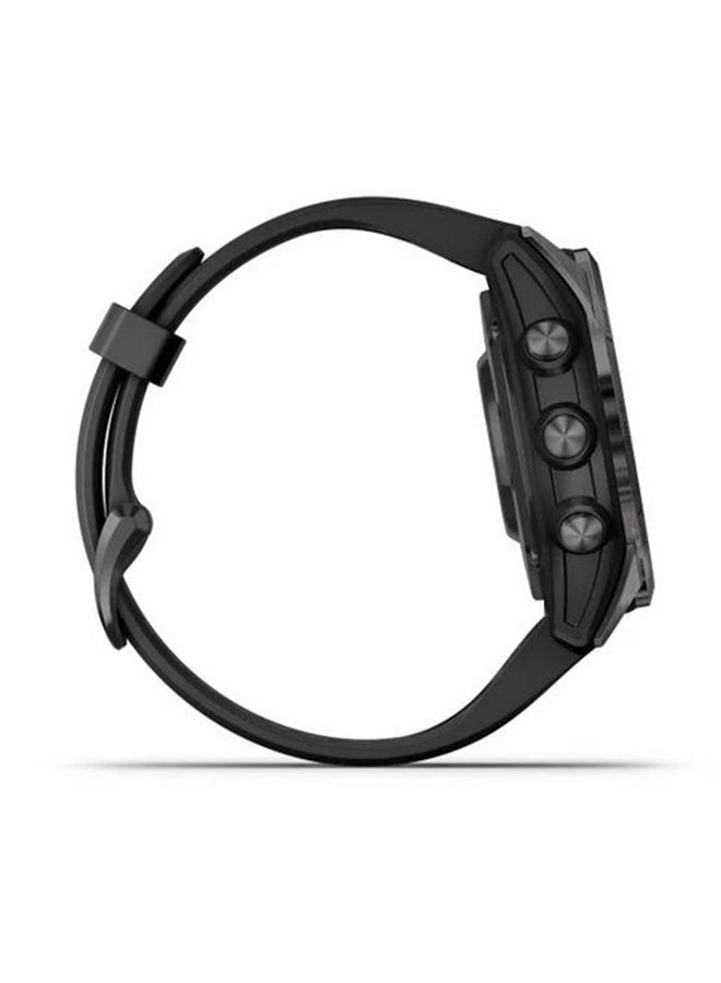 GARMIN Fenix 7S Pro - 42MM - Sapphire Solar Edition - Up To 14 Days Battery Life - 1.2"inch Sunlight-Visible  Display, Scratch Resistant, Power Sapphire™, Heart Rate Monitor, All Day Stress Monitor, Power Sapphire Solar Charging Lens, Advanced GPS Features, iOS and Android Compatible Carbon Gray DLC Titanium with Black Band  - Image 2