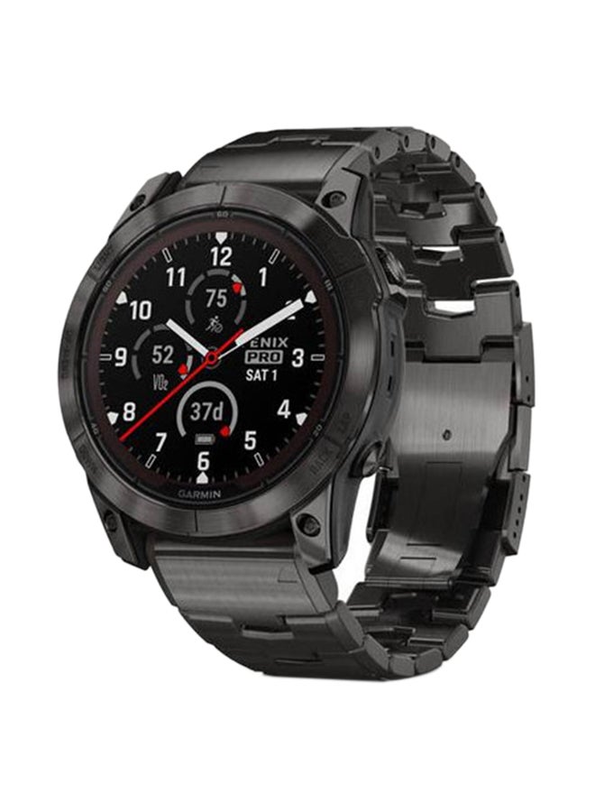 جارمين - Fenix 7X Pro Sapphire Solar Edition باللون الرمادي الكربوني DLC تيتانيوم مع حزام من التيتانيوم باللون الرمادي الكربوني - Image 1