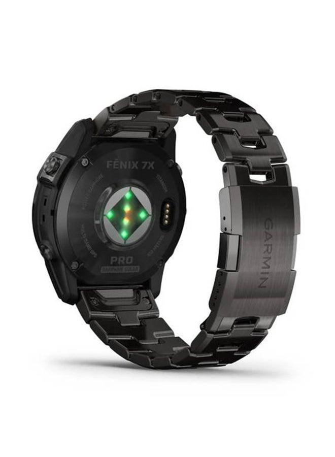 جارمين - Fenix 7X Pro Sapphire Solar Edition باللون الرمادي الكربوني DLC تيتانيوم مع حزام من التيتانيوم باللون الرمادي الكربوني - Image 1