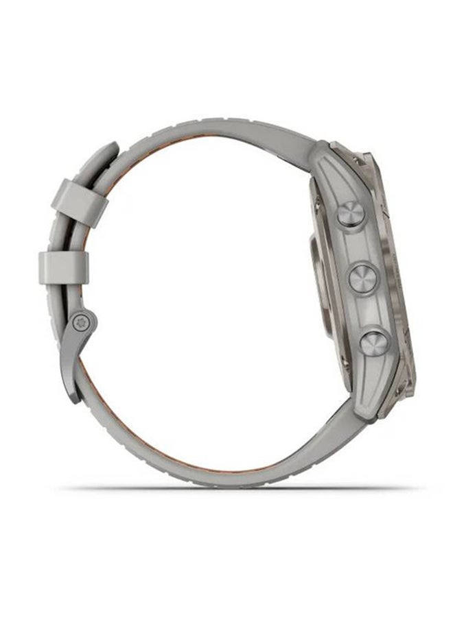 GARMIN Fēnix 7X Pro - 51MM - Sapphire Solar Edition - Up To 37 Days Of Battery Life - 1.4"inch Sunlight- Visible Display, Scratch Resistant, Power Sapphire™, Heart Rate Monitor, Stress Tracking, Advanced GPS Features, Super Bright LED Flashlight, iOS and Android Compatible Titanium with Fog Gray/Ember Orange Band - Image 2