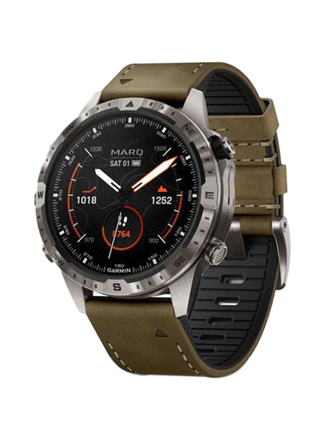 GARMIN Marq Adventurer Gen 2 - Ultimate Luxury Smartwatch - 46MM - Grade 5 Titanium Material, Up To 16 Days Battery Life - 1.2"inch Amoled Display, Scratch Resistant, Domed Sapphire Crystal, 20+ Adventure Tracking Features, Advanced GPS Features, Built-in GNSS and Sports App, iOS and Android Compatible Brown - Image 1