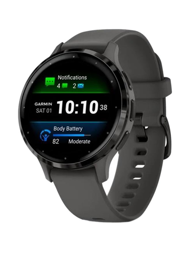 Venu 3S - 41MM - Up To 10 Days Battery Life - 1.2"inch Amoled Display, Scratch Resistant, Corning® Gorilla® Glass 3, Heart Rate Monitor, Stress Tracking,  Built-in Sports Apps, Advanced GPS Features, iOS and Android Compatible pebble grey case and silicone band