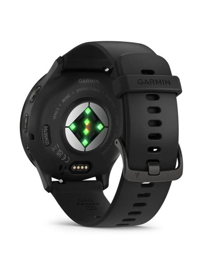 GARMIN - Venu 3 - 45MM - Up To 14 Days Battery Life - 1.4"inch Amoled Display, Scratch Resistant, Corning® Gorilla® Glass 3, Heart Rate Monitor, Stress Tracking, Advanced GPS Features, Built-in GNSS and Sports App, iOS and Android Compatible Black Case and Silicon Band - Image 1