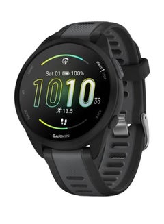 Forerunner 165 Music - 43MM - Up To 11 Days Battery Life - 1.2"inch Amoled Display, Scratch Resistant, Chemically Strengthened Glass, Heart Rate Monitor, Stress Tracking, Save Music On Device, Advanced GPS and Running Features, Built-in GNSS and Sports App, iOS and Android Compatible Black and Grey