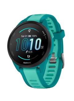 GARMIN Forerunner 165 Music - 43MM - Up To 11 Days Battery Life - 1.2"inch Amoled Display, Scratch Resistant, Chemically Strengthened Glass, Heart Rate Monitor, Stress Tracking, Save Music On Device, Advanced GPS and Running Features, Built-in GNSS and Sports App, iOS and Android Compatible Turquoise/Aqua  - Image 1