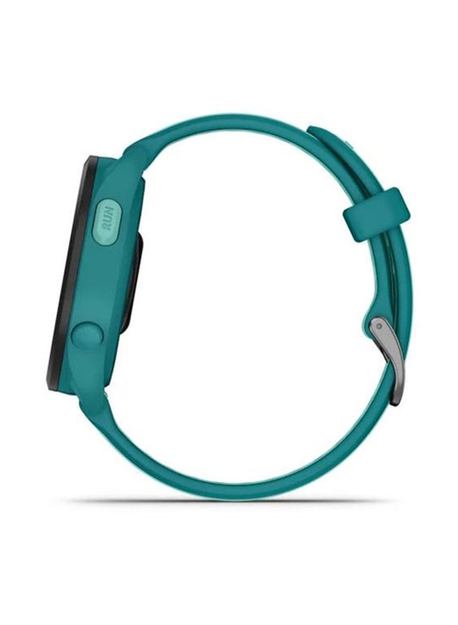 GARMIN - Forerunner 165 Music - 43MM - Up To 11 Days Battery Life - 1.2"inch Amoled Display, Scratch Resistant, Chemically Strengthened Glass, Heart Rate Monitor, Stress Tracking, Save Music On Device, Advanced GPS and Running Features, Built-in GNSS and Sports App, iOS and Android Compatible Turquoise/Aqua - Image 1