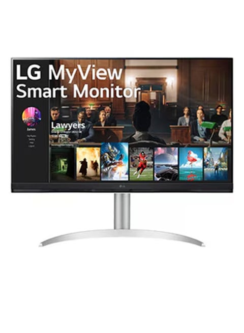 32 inch Smart Monitor (32SQ730S-W) 4K UHD(3840x2160) Display, webOS Smart Monitor, ThinQ Home, Magic Remote, USB Type-C, 2x5W Stereo Speakers, AirPlay 2, Screen Share, Bluetooth Silver