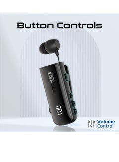 PROMATE Wired Earphone, Dynamic High Definition Bluetooth 5.3 Retractable,22H Play Time, Voice Assistant, Mono ENC Earphone, MonoFlix Black  - Image 4