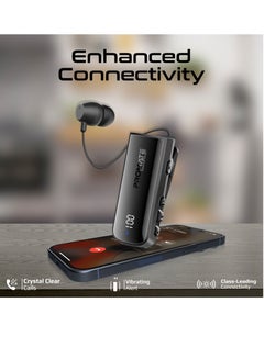 PROMATE Wired Earphone, Dynamic High Definition Bluetooth 5.3 Retractable,22H Play Time, Voice Assistant, Mono ENC Earphone, MonoFlix Black  - Image 3