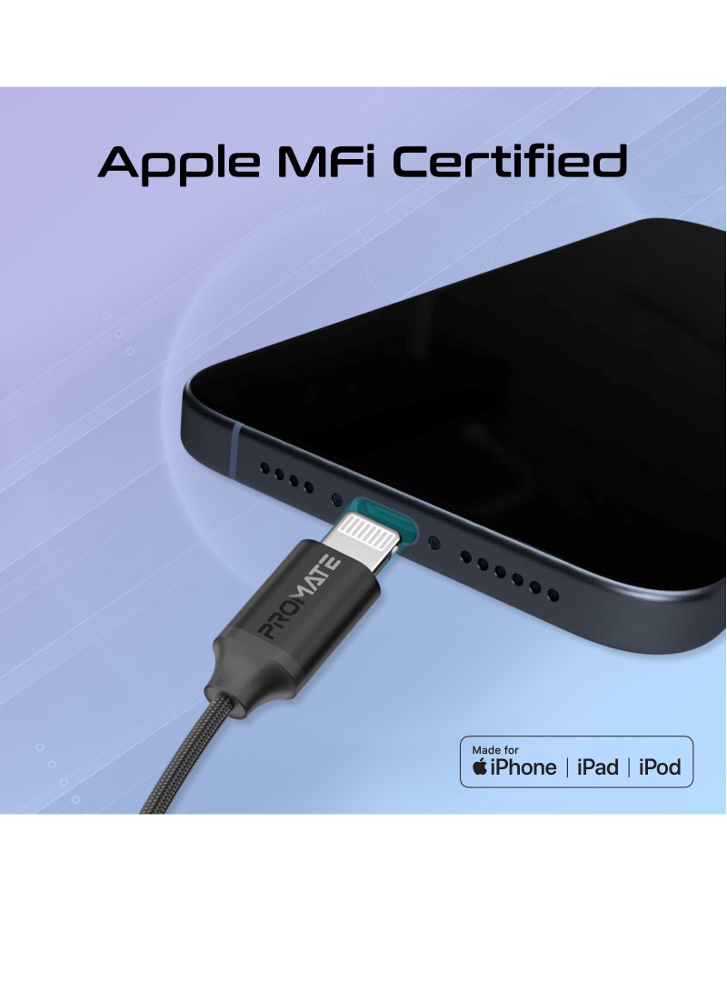 PROMATE Mono Earbuds with Lightning Connector, Ergonomic MFi Certified HD Mono Earphone with Mic, Noise Isolation, Call Function, and In-Line Volume Control for iPhone, iPad Air, IPod, MonoPod-LT Black  - Image 3