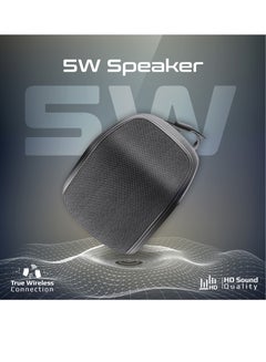 PROMATE Bluetooth Speaker, Premium 5W True Wireless IPX4 Water Resistant Portable Speaker with HD Sound, Long 24H Playtime, USB Flash Port, Mood Black  - Image 2