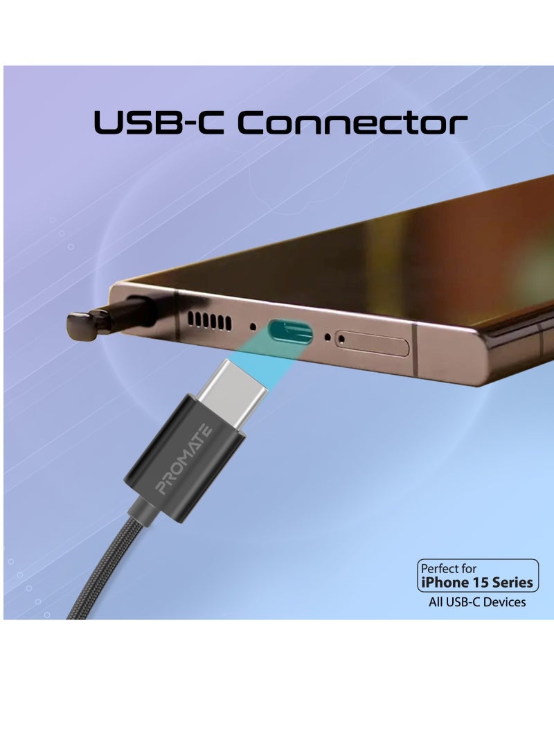 سماعات أذن مع موصل USB-C، سماعة أذن مريحة USB-C HD أحادية مع ميكروفون، عزل الضوضاء، وظيفة الاتصال، والتحكم في مستوى الصوت في الخط لأجهزة iPhone 15، iPad Air، IPod، MonoPod-C أسود