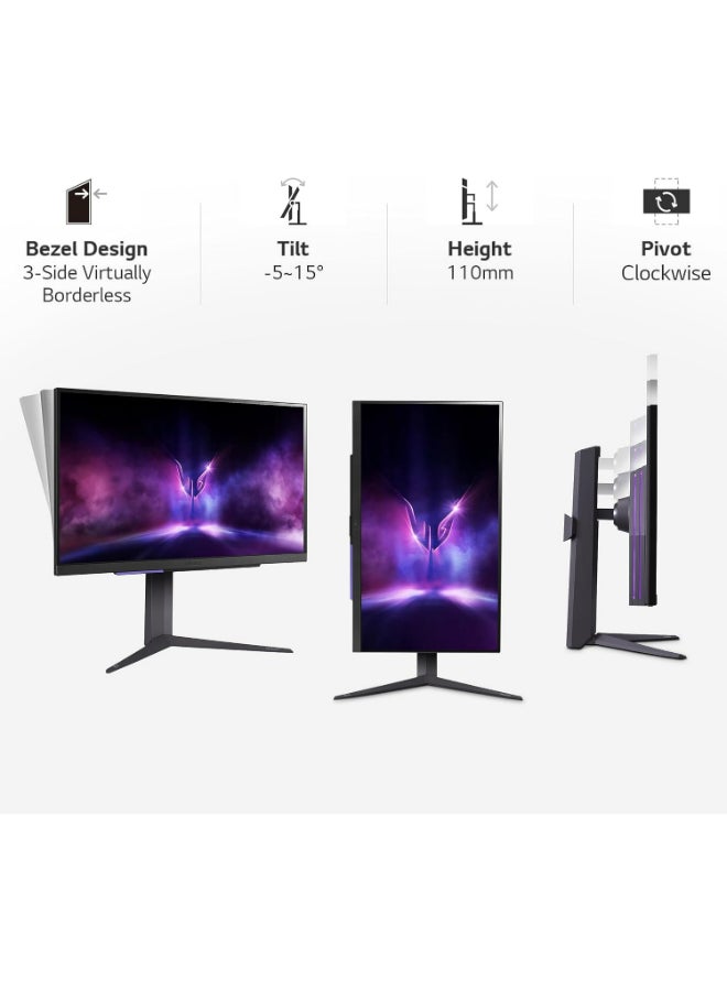 LG - UltraGear 4K Gaming Monitor (27GR93U-B) 27 inch, 4K, 144Hz, 1ms GtG, IPS Display, HDR 10, NVIDIA G-Sync & AMD FreeSync compatible, Smart Energy Saving, Displayport, HDMI ‎Purple Gray - Image 1