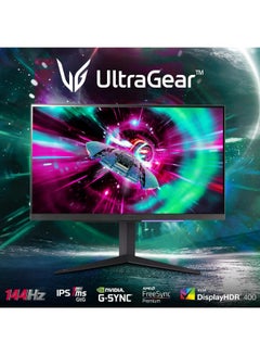 LG UltraGear 4K Gaming Monitor (27GR93U-B) 27 inch, 4K, 144Hz, 1ms GtG, IPS Display, HDR 10, NVIDIA G-Sync & AMD FreeSync compatible, Smart Energy Saving, Displayport, HDMI ‎Purple Gray  - Image 4
