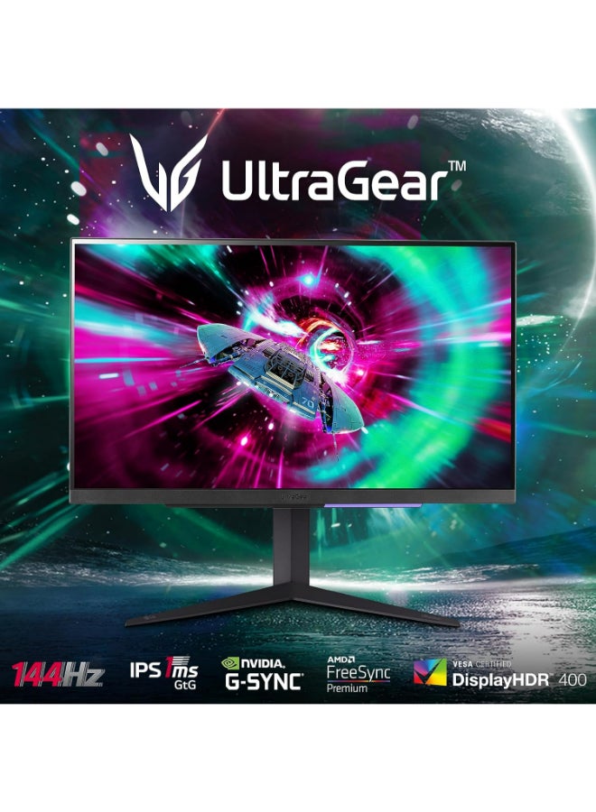 LG - UltraGear 4K Gaming Monitor (27GR93U-B) 27 inch, 4K, 144Hz, 1ms GtG, IPS Display, HDR 10, NVIDIA G-Sync & AMD FreeSync compatible, Smart Energy Saving, Displayport, HDMI ‎Purple Gray - Image 1