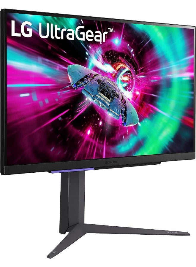 LG - UltraGear 4K Gaming Monitor (27GR93U-B) 27 inch, 4K, 144Hz, 1ms GtG, IPS Display, HDR 10, NVIDIA G-Sync & AMD FreeSync compatible, Smart Energy Saving, Displayport, HDMI ‎Purple Gray - Image 1