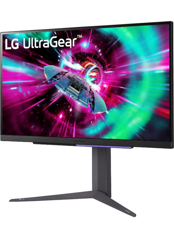 LG - UltraGear 4K Gaming Monitor (27GR93U-B) 27 inch, 4K, 144Hz, 1ms GtG, IPS Display, HDR 10, NVIDIA G-Sync & AMD FreeSync compatible, Smart Energy Saving, Displayport, HDMI ‎Purple Gray - Image 1