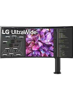 LG (38WQ88C-W) 38 Inch Curved 21:9 UltraWide QHD+ (3840 x 1600) IPS Monitor, DCI-P3 95% Color Gamut, HDR10, USB Type-C, AMD FreeSync, Built in Speakers, Ergo Stand (Extend/Retract/Swivel/Height/Tilt) Black  - Image 3