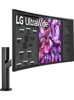 LG (38WQ88C-W) 38 Inch Curved 21:9 UltraWide QHD+ (3840 x 1600) IPS Monitor, DCI-P3 95% Color Gamut, HDR10, USB Type-C, AMD FreeSync, Built in Speakers, Ergo Stand (Extend/Retract/Swivel/Height/Tilt) Black  - Image 2