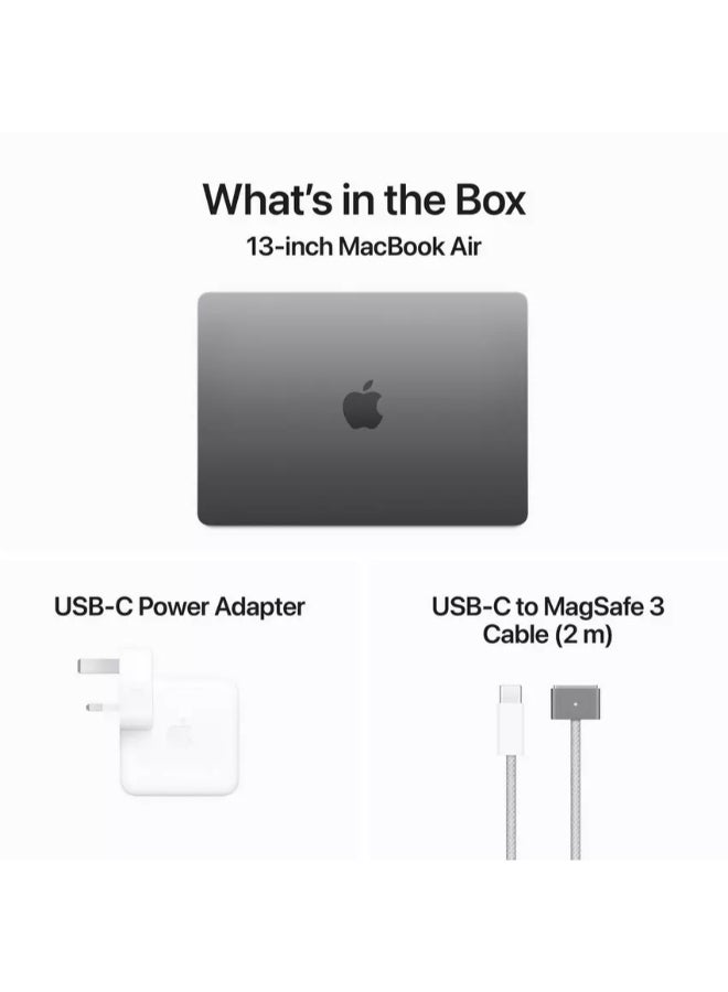 Apple - New 2024 MacBook Air MRXP3 13-inch Display, Apple M3 Chip 8-Core CPU 10-Core GPU Processor/8GB RAM/512GB SSD/Intel UHD Graphics English/Arabic Space Grey - Image 1