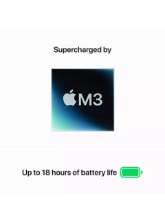 أبل لابتوب ماك بوك اير الجديد لعام 2024 بشاشة مقاس 13 بوصة، ووحدة معالجة مركزية ابل M3 Chip 8-كور ووحدة معالجة مركزية 8-كور GPU وذاكرة وصول عشوائي (رام) سعة 8 جيجابايت ومحرك أقراص إس إس دي سعة 256 جيجابايت وبطاقة رسومات انتل يو اتش دي الإنجليزية/العربية فضي  - Image 5