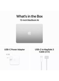 New 2024 MacBook Air MXCT3 13-inch Display, Apple M3 Chip 8-Core CPU 10-Core GPU Processor/16GB RAM/512GB SSD/Intel UHD Graphics English/Arabic Silver - pnsku/N70052052V/45/_/1711304062/3e8f2ad8-87a8-4c5c-b9b6-5fd2067b539e