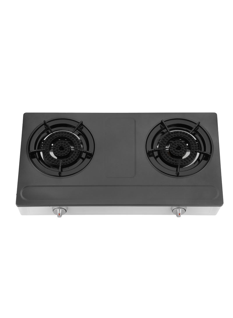 جيباس طباخ غاز من الفولاذ المقاوم للصدأ، 2 موقد من الحديد الزهر، استهلاك منخفض للغاز وتدفق محسن للتدفئة الفعالة/نظام الإشعال التلقائي، موقد غاز البترول المسال، مثالي للمنزل والشقق واستخدام المطبخ - Image 2