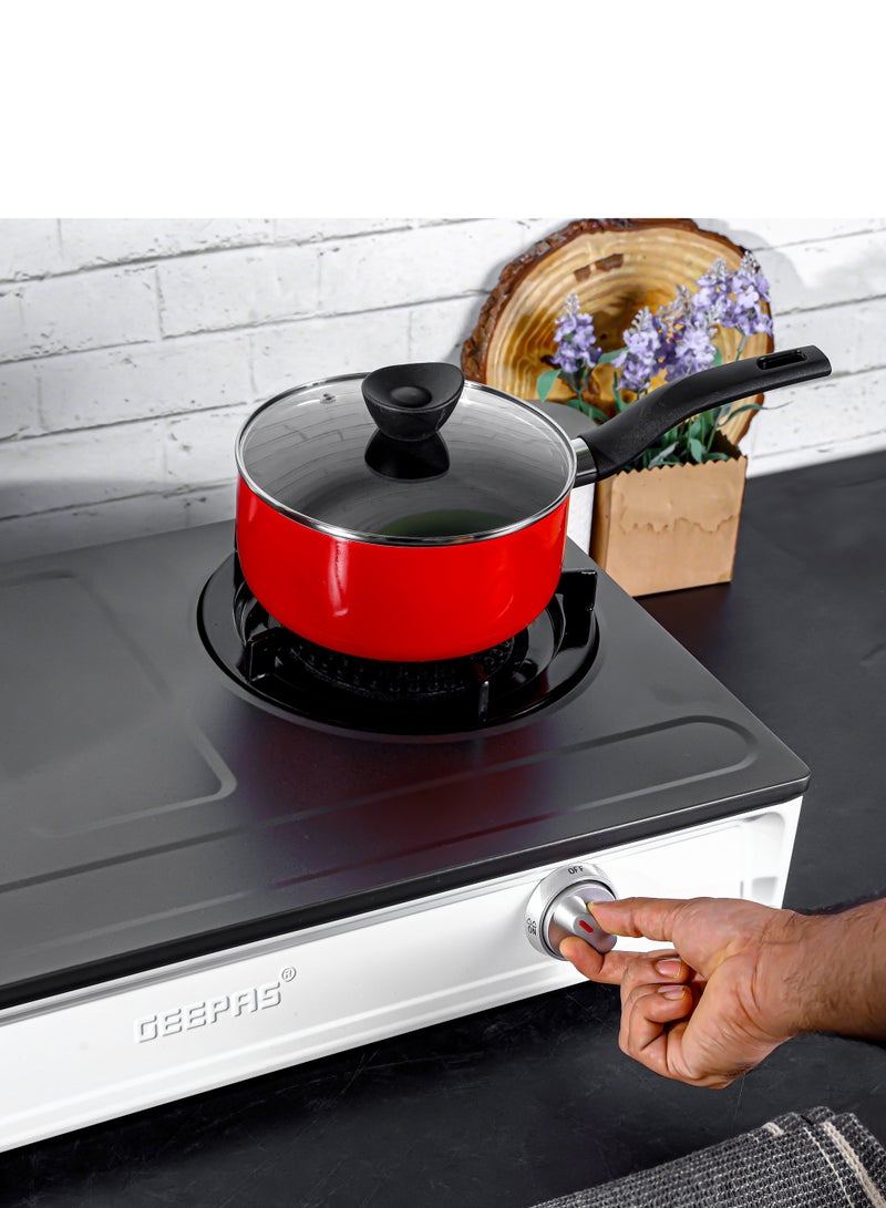 جيباس طباخ غاز من الفولاذ المقاوم للصدأ، 2 موقد من الحديد الزهر، استهلاك منخفض للغاز وتدفق محسن للتدفئة الفعالة/نظام الإشعال التلقائي، موقد غاز البترول المسال، مثالي للمنزل والشقق واستخدام المطبخ - Image 4